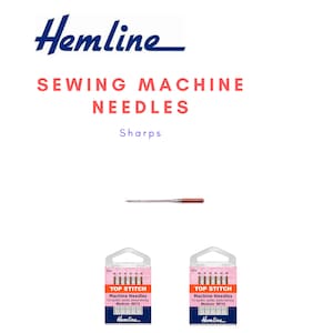 Könnte beinhalten: Zwei Packungen Hemline Top Stitch Nähmaschinennadeln. Jede Packung enthält 6 Nadeln der Größe 80/12 und 90/14. Die Nadeln sind für Steppnähte, Quilten und Steppdecken geeignet.