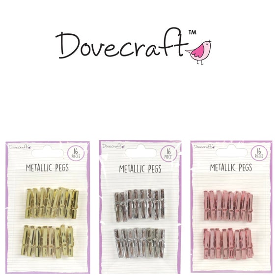 Dovecraft Essentials Metallic Mini Pegs - 16pc Dovecraft Essentials Metallic Mini Pegs - 16pc