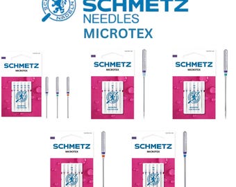 Microtex - Schmetz Sewing Machine Needles Microtex - Twin, Triple, Craft, Sewing, Quilting Knitting, Embroidery, Detailed Work