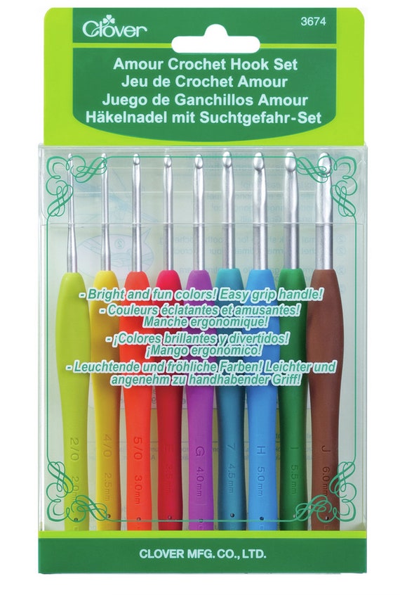 Clover Soft Touch Ergonomic Crochet Hook - Set of 9 crochet Hooks - Yarn  Wool for sale online