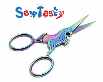 Sew Tasty Multi-Colour Rainbow Unicorn Embroidery Scissors - 4"/10cm Sharp Point