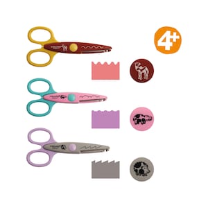 Tijeras Fiskars Kidzors Animales del Zoológico: Juego de 3 hipopótamo, camello y erizo para niños