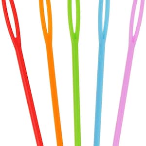 5x Plastic Sewing Needles 7cm Thread Wool Large Eye Embroidery Tapestry Kids Easy Thread