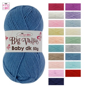 King Cole Big Wert Baby DK 50g Stricken Häkeln 100% Acrylwolle