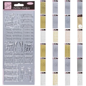 Adesivos de contorno Anitas - Casamento/Parabéns - Artesanato de cartão de scrapbooking - Costura, quilting, tricô, bordado, trabalho detalhado