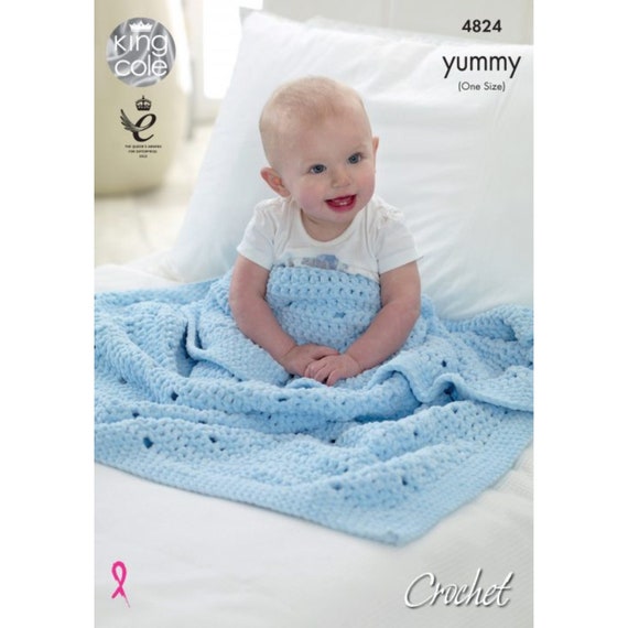 King Cole Crochet Pattern King Cole Yummy Baby Blanket 4824