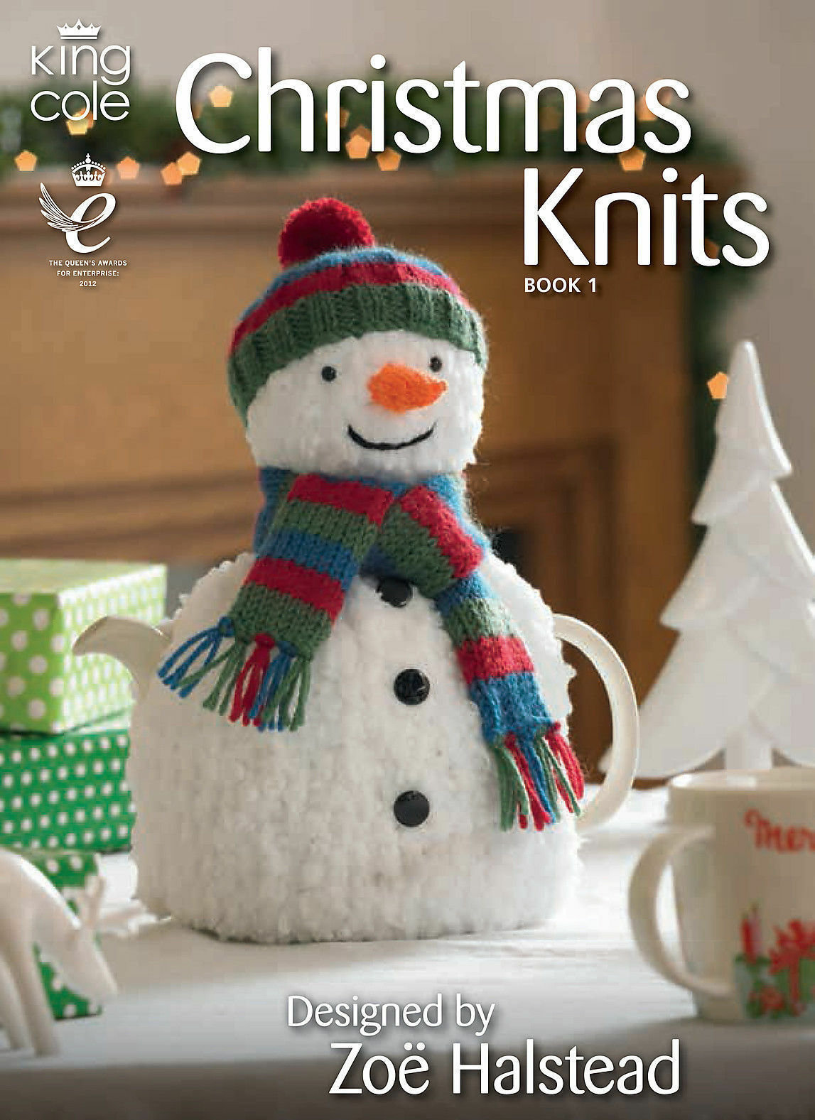 King Cole Christmas Knits Book 1 Knitting Patterns Wreath Hats Garland