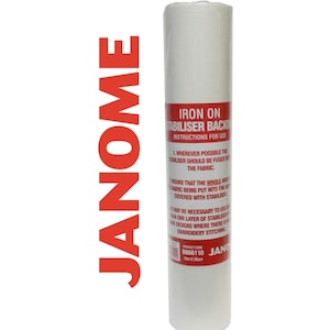 Estabilizador termoadhesivo para bordado Janome, con respaldo desprendible - Rollo de 10 m x 35 cm