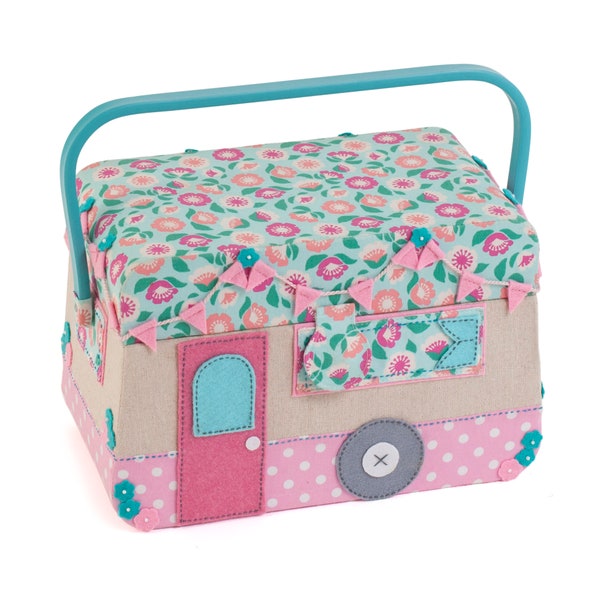 HobbyGift Scatola da cucito - Caravan - Applicazione - Cestino - Portaoggetti - Trasporto - Vassoio - HGNOV\621