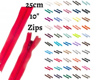 YKK Nylon Closed End 25cm 10" Zips (x1) Singles Multi-colours Cushions Clothing