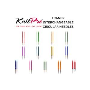 Peut inclure: Aiguilles circulaires interchangeables KnitPro Tranz dans une variété de couleurs, y compris le rouge, le vert, le bleu, le violet et le jaune.
