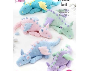 King Cole Pattern Sleeping Dragons knitted in Yummy Chunky 9203
