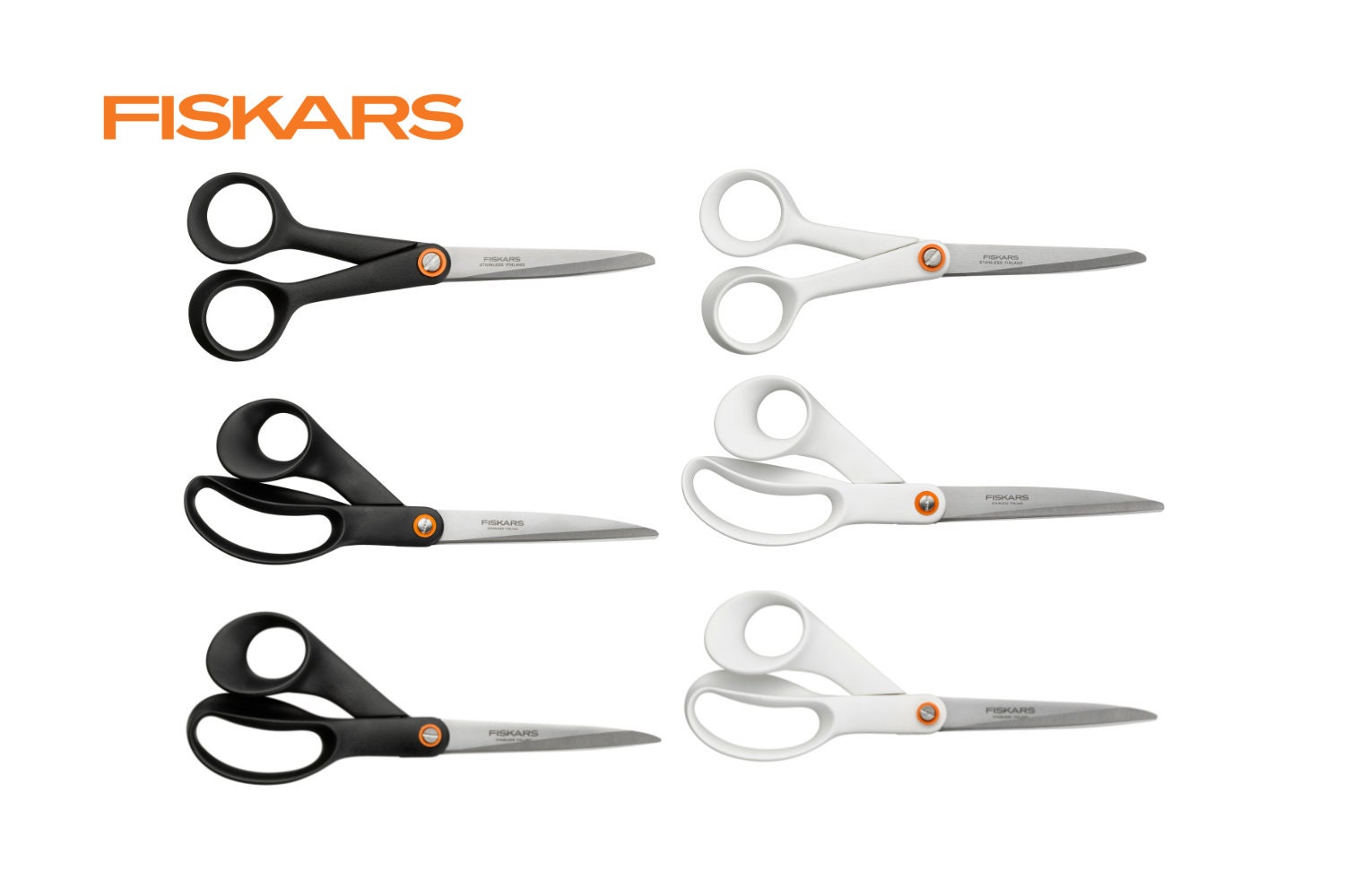 CISEAUX FISKARS UNIVERSELS 21CM DESIGN ERGONOMIQUE COUPE FACILEMENT TISSU  PAPIER ET MATÉRIAUX LAMINÉS DROITIERS