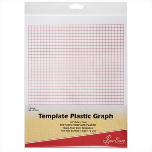 Sew Easy ER397 | Kunststoff bedruckt Schaubild Schablone 7 mm Raster | 280 x 215 mm 2 Blatt