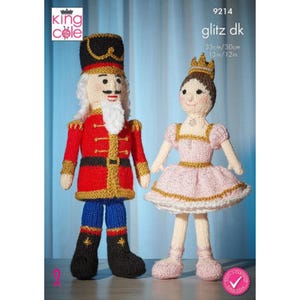 King Cole Mönster Nötknäpparen och Prinsessan stickat i Glitz DK, Big Value DK 50g och Cuddles Chunky 9214