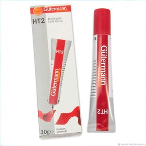 30g Gutermann Sewing HT2 Textile Fabric Glue Solvent-Free Wash & Dry Clean Craft