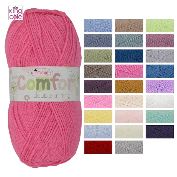 King Cole Comfort Baby DK - All Colours Knitting Yarn Acrylic Nylon Wool Ball