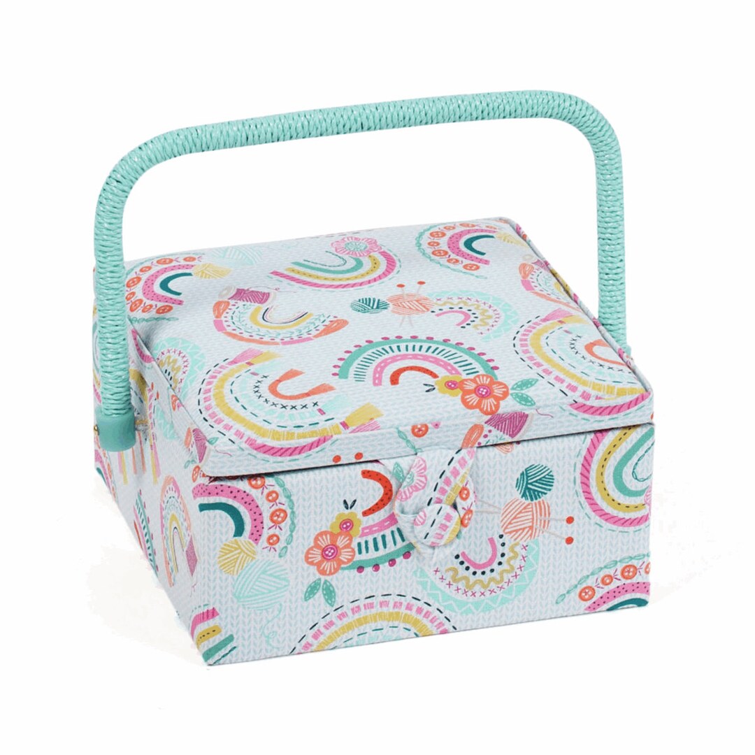 Hobbygift Small Sewing Box Square Rainbow Sewing Storage Etsy