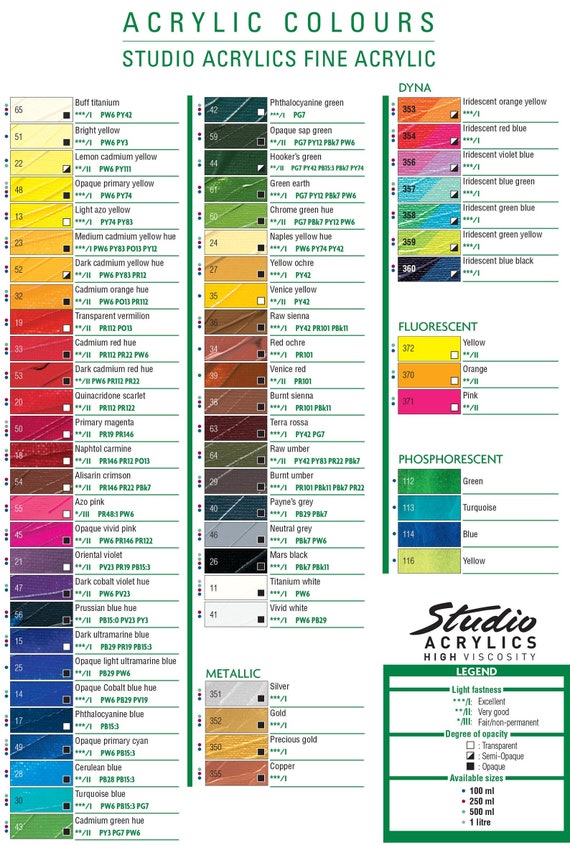 Carton de 10 flacons de 500 ml de peinture acrylique PEBEO ACRYLCOLOR  couleurs standards