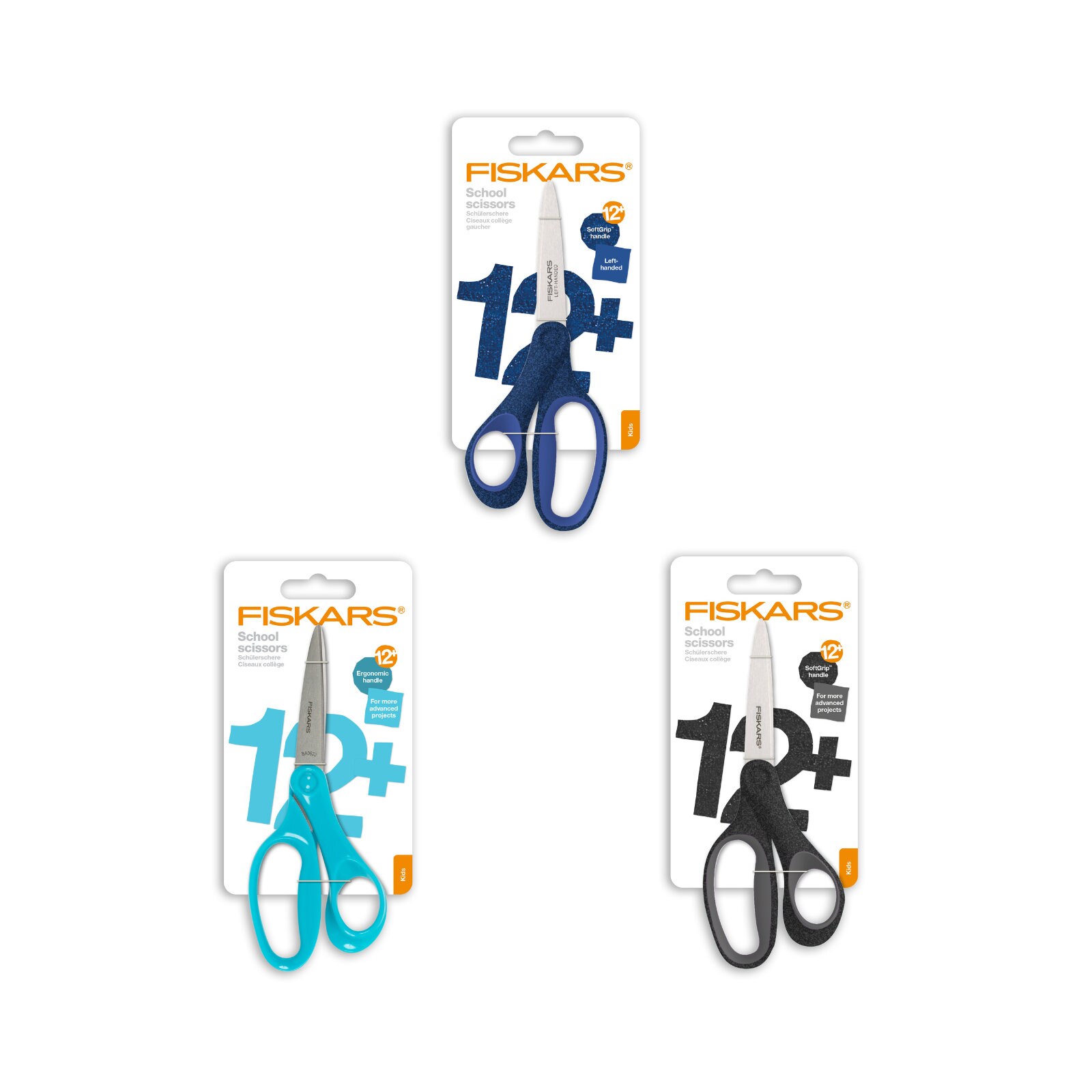 Fiskars Ciseaux à pointe émoussée Softgrip de 12,7 cm, la couleur reçue peut varier