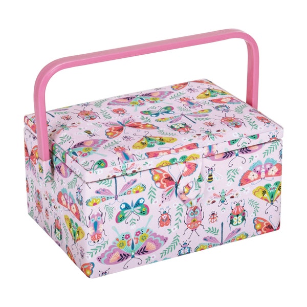 HobbyGift Sewing Box (M) - Bugs & Butterflies- Pink - Storage - Needlework