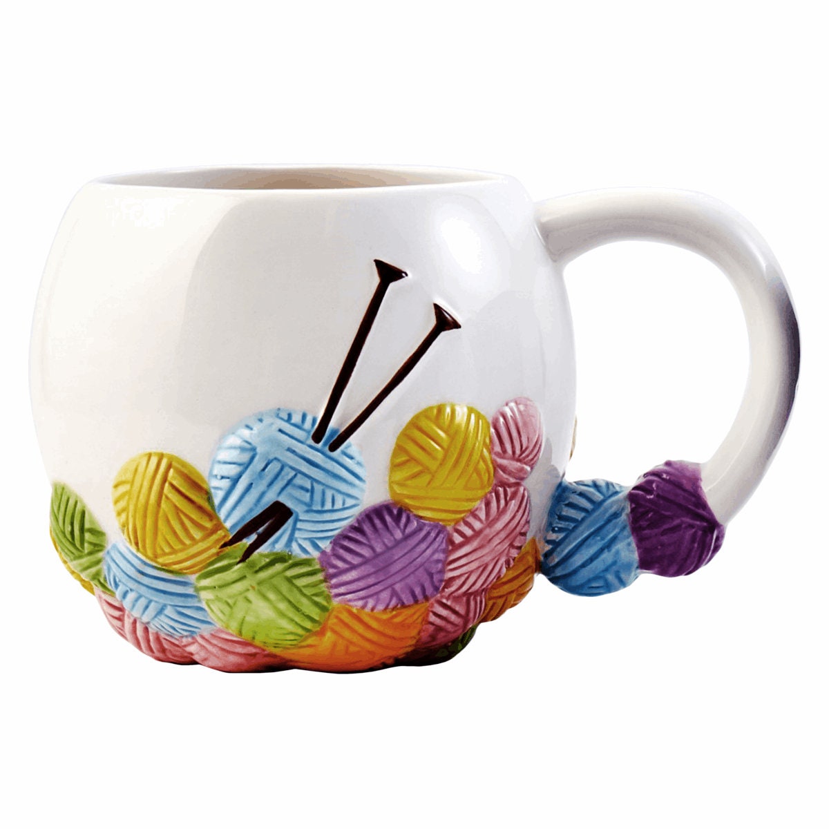 Sew Thirsty Desk Organiser - Grey, Pink or White - Pens Pencils Holder Crafts Gift Novelty Knitting Yarn Mug
