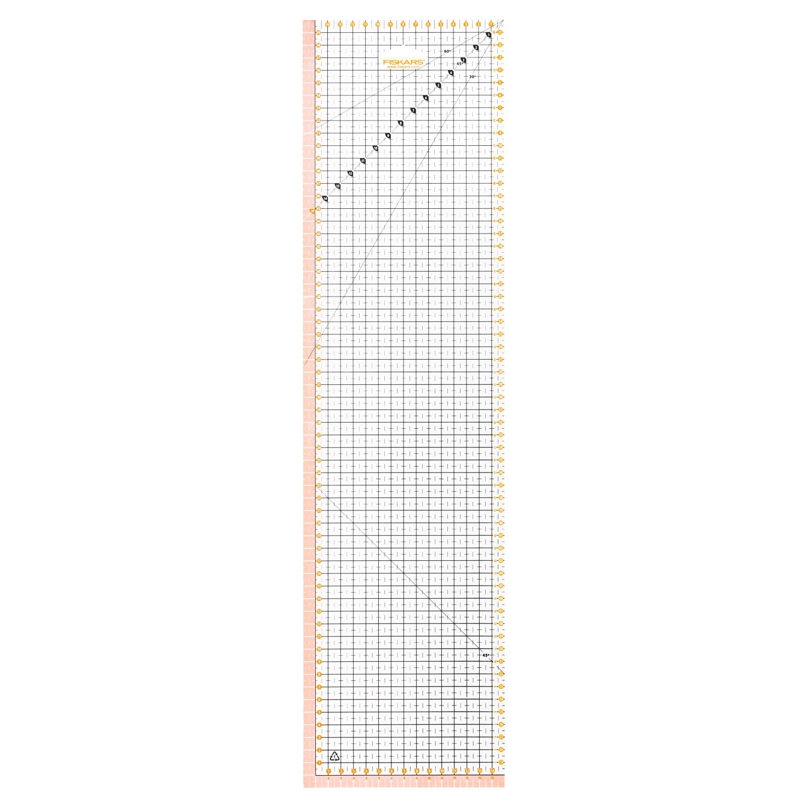 Fiskars Rulers Patchwork 15 X 30cm/60cm Grid Marked 30, 45 and 60 Craft ...