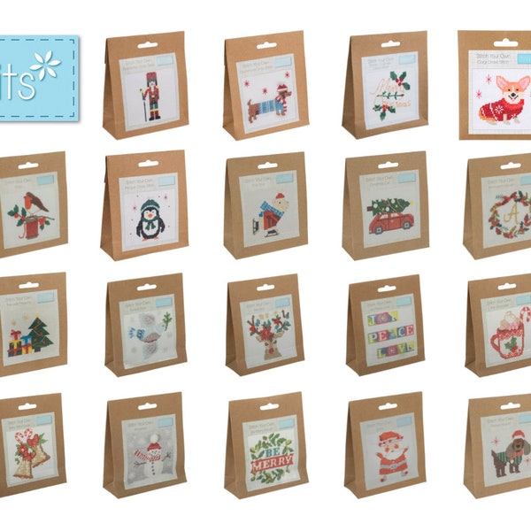 Trimits Counted Cross Stitch Kits Xmas Christmas Festive Designs 13 x 13cm