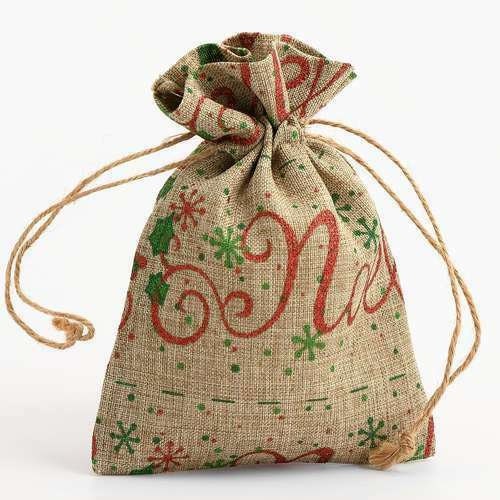 Christmas Hessian Drawstring Favour Bags Wedding Linen Fabric Etsy