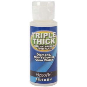 DecoArt Americana Triple Thick Brilliant Brush On Gloss Glaze 2oz 4oz 8oz / Wide Triple Thick 2oz