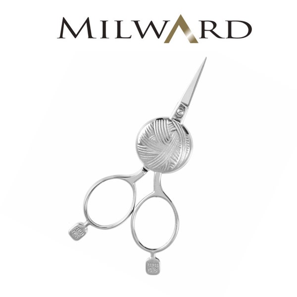 Milward Silver Yarn Ball Fine Broderie Ciseaux - 3.9 « /10cm Sharp Point Thread
