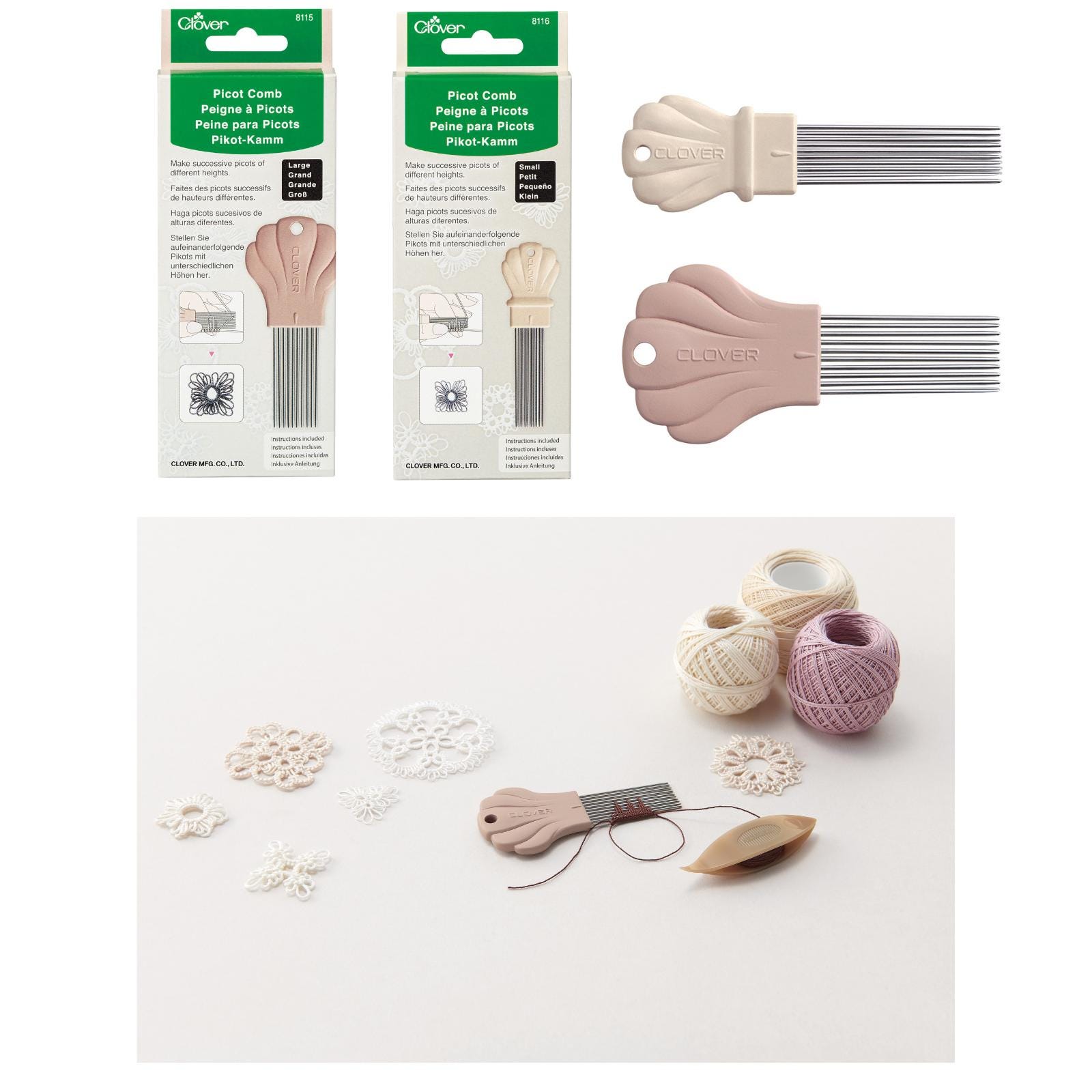 Clover Picot Combs Tatting Lace Handcrafting Crafts Accessories