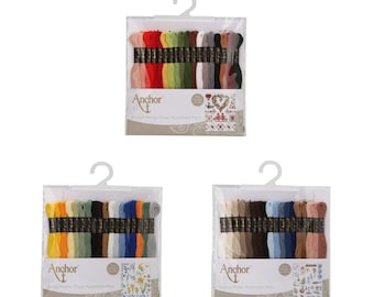 Anchor Stranded Cotton: Assortment Packs (18 Skeins Per Pack) - Embroidery