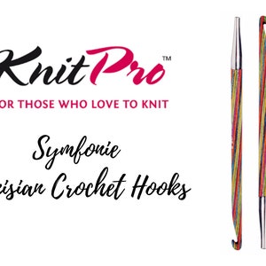 KnitPro Symfonie Tunisian Single Pointed Crochet Hooks - All Sizes 3mm - 8mm