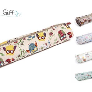Étuis à aiguilles à tricoter/étuis de rangement pour sacs à épingles, cadeau passe-temps, hibou et lama, création de la nature - travaux manuels zippés, couture, quilting, tricot, broderie