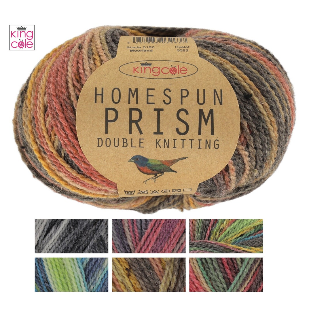 King Cole Homespun Prism DK 50g knitting Crochet Yarn, 44% Wool, Merino ...