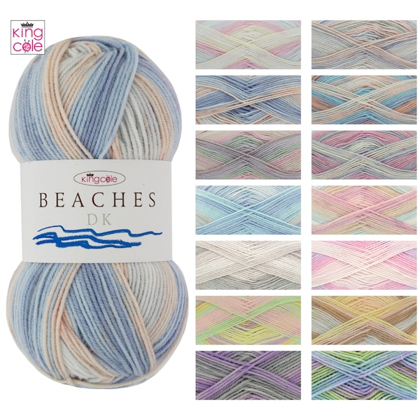 King Cole Beaches DK Double Knit 100g Ball Wool - Self Patterning Knitting Yarn