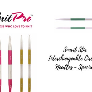 KnitPro Smart Stix Interchangeable Circular Needles, Special Short Length, Sizes 3mm-8mm