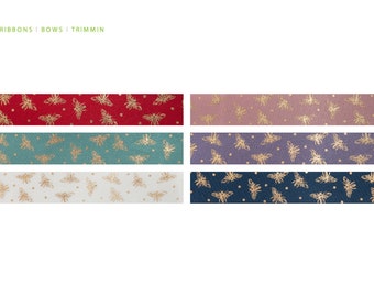 Berisfords Ribbon Sparkle Bee 15/25mm x 20 Metres Reels, gifts , xmas, wrapping  - Craft, Sewing, Quilting Knitting, Embroidery