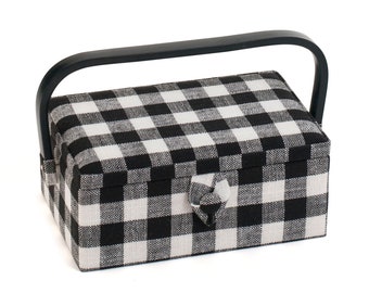 HobbyGift Sewing Box (S) - Monochrome Gingham - Rectangle - Storage - MRSRF\622