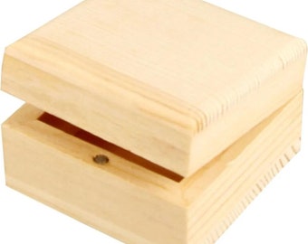 Creativ Crafters Jewellery Box - 6 x 6 x 3.5cm - Storage - Wooden - Square - Crafts - Ideal for decoration embellishing painting kids crafts
