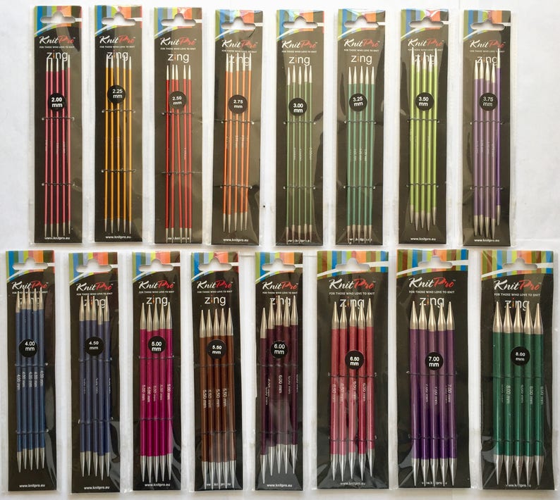 Knitpro Zing Double Pointed Knitting Needles DPNS 20cm packs Etsy UK