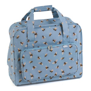 HobbyGift Sewing Machine Bag PVC Blue Bee Zippered Storage - Carry - Handles - craft, sewing, quilting knitting, Embroidery & detailed work