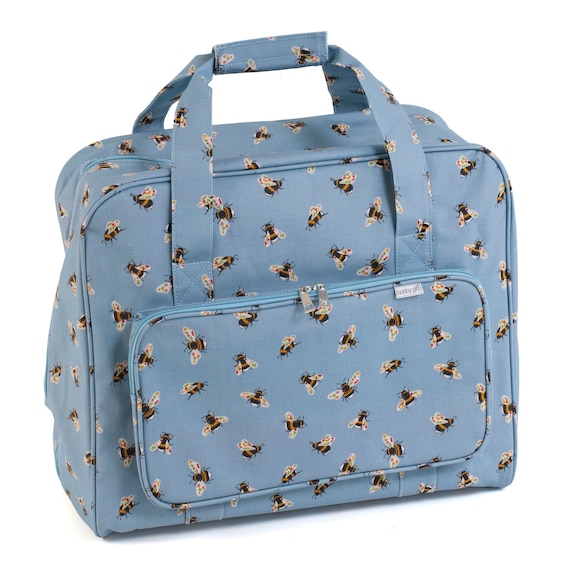 HobbyGift Sewing Machine Bag - PVC - Blue Bee - Zippered - Storage - Carry  - Handles - HG4660\605