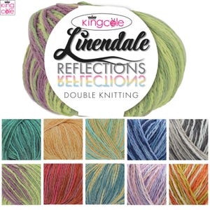 Filato King Cole Linendale Reflections DK 50g, composto da lino, viscosa, cotone e lana per maglieria.