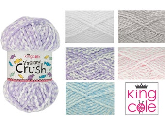 King Cole Yummy Crush 100g Super Soft Knitting Yarn Chunky Baby Wool - All Colours