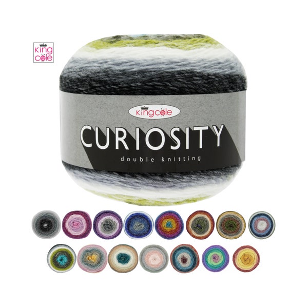 King Cole Curiosity Knitting Yarn Double Knit DK - 150g Cake - All Colours