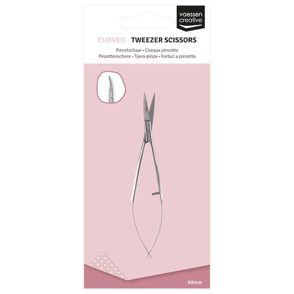 Vaessen Creative Tweezer Scissors - 90mm - Bent