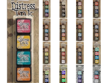 Ranger Tim Holtz Distress Ink Pad Mini Kits - Cardmaking Crafts Assorted Colours