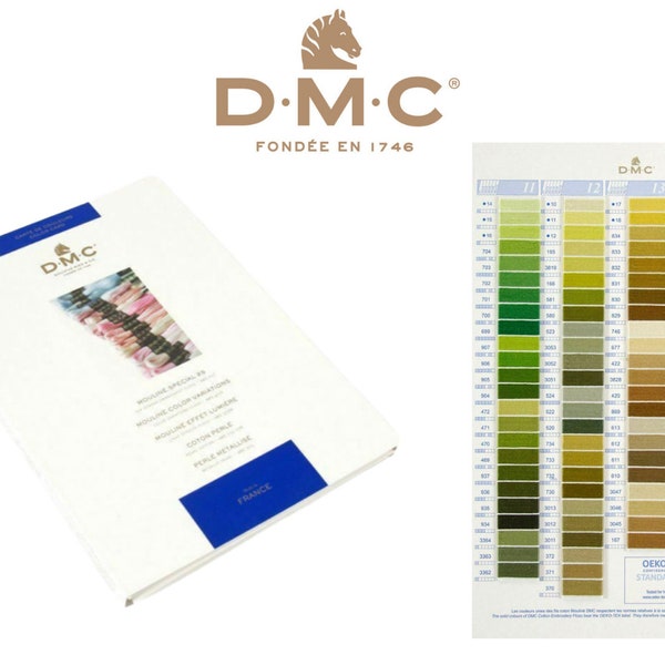 DMC Shade Card With Real Thread Samples - Mouliné Stranded Cotton Pearl Metallic